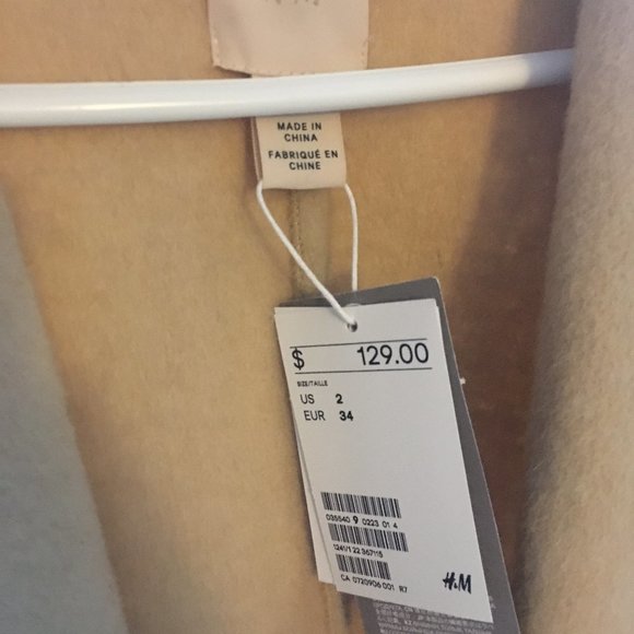 NWT Cream Wool Blend Coat with Eggshell buttons - Picture 4 of 4